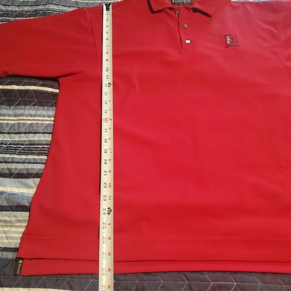 FootJoy FJ Sz L Large TPC Michigan Logo Mens Red Golf Polo Shirt - Picture 9 of 10